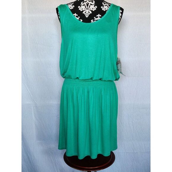 NWT Everlast Tank Dress Smocked Waist Sleeveless Green Womens Size XLarge - Picture 9 of 9